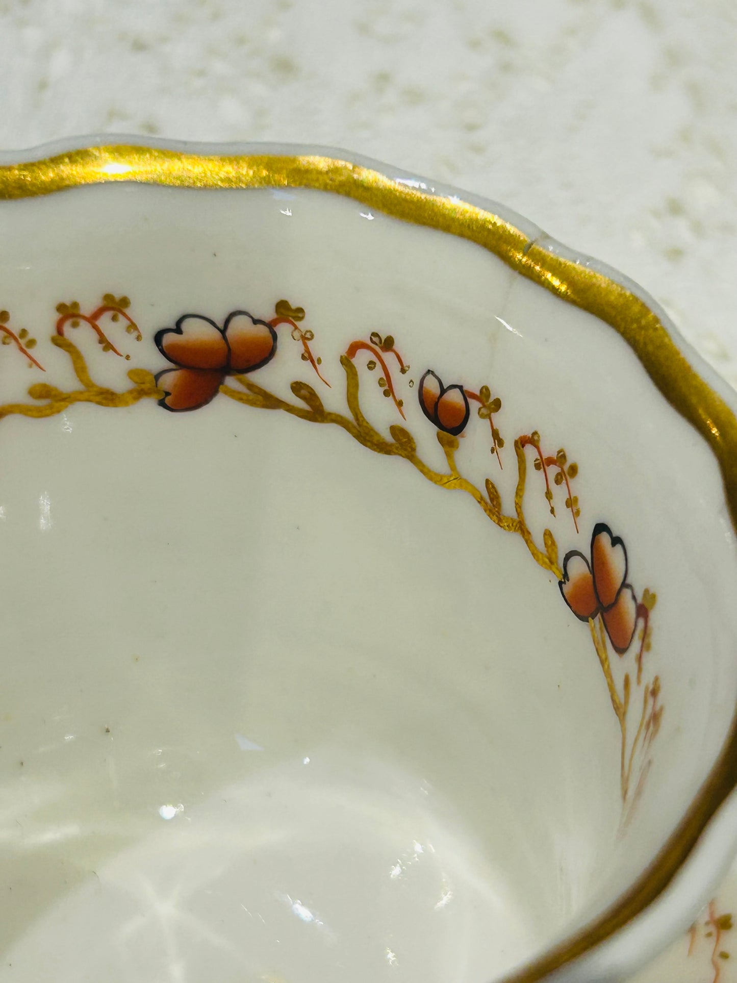 Victorian Imari‑Style English Porcelain Teacup & Saucer – Hand‑Painted Floral & Gold, c.1880–1900