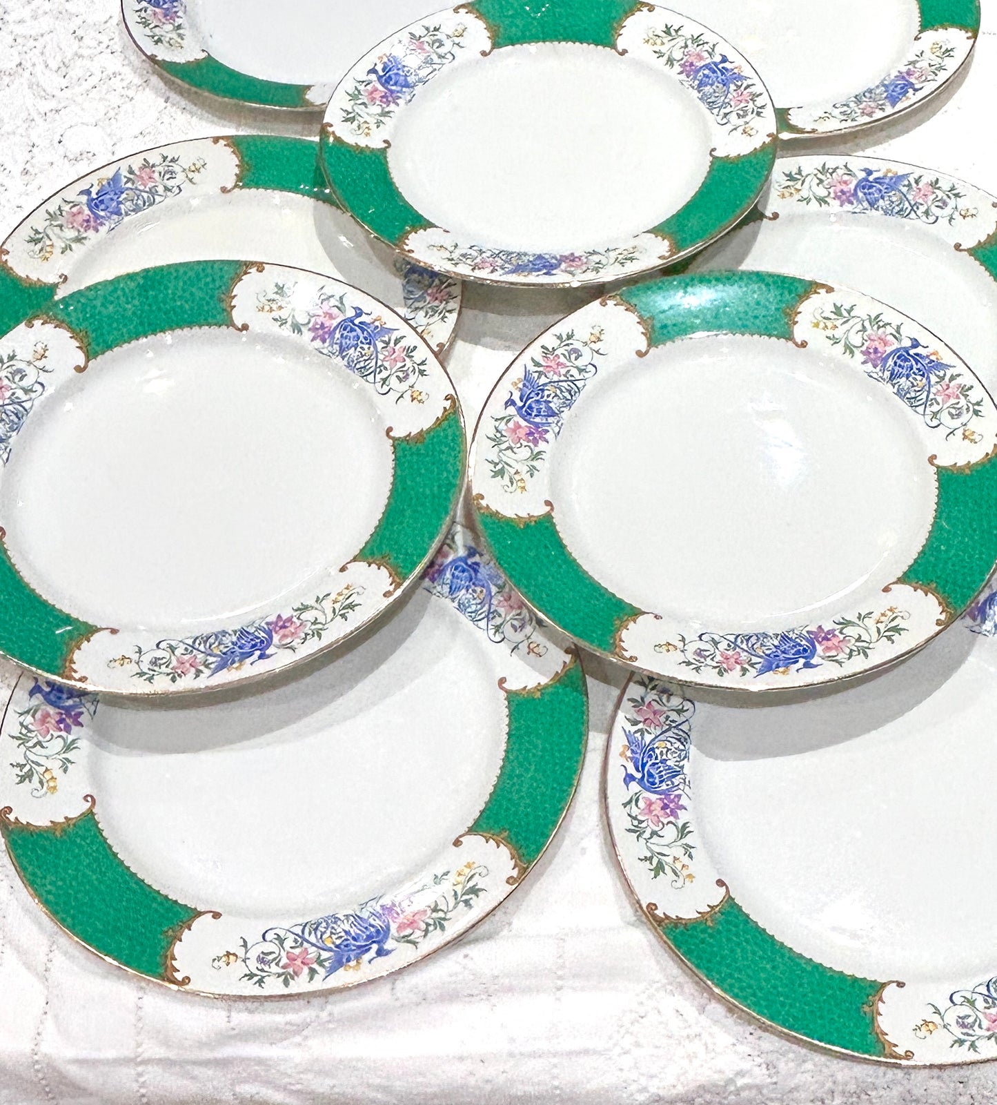 Antique Dinner Plates - Green