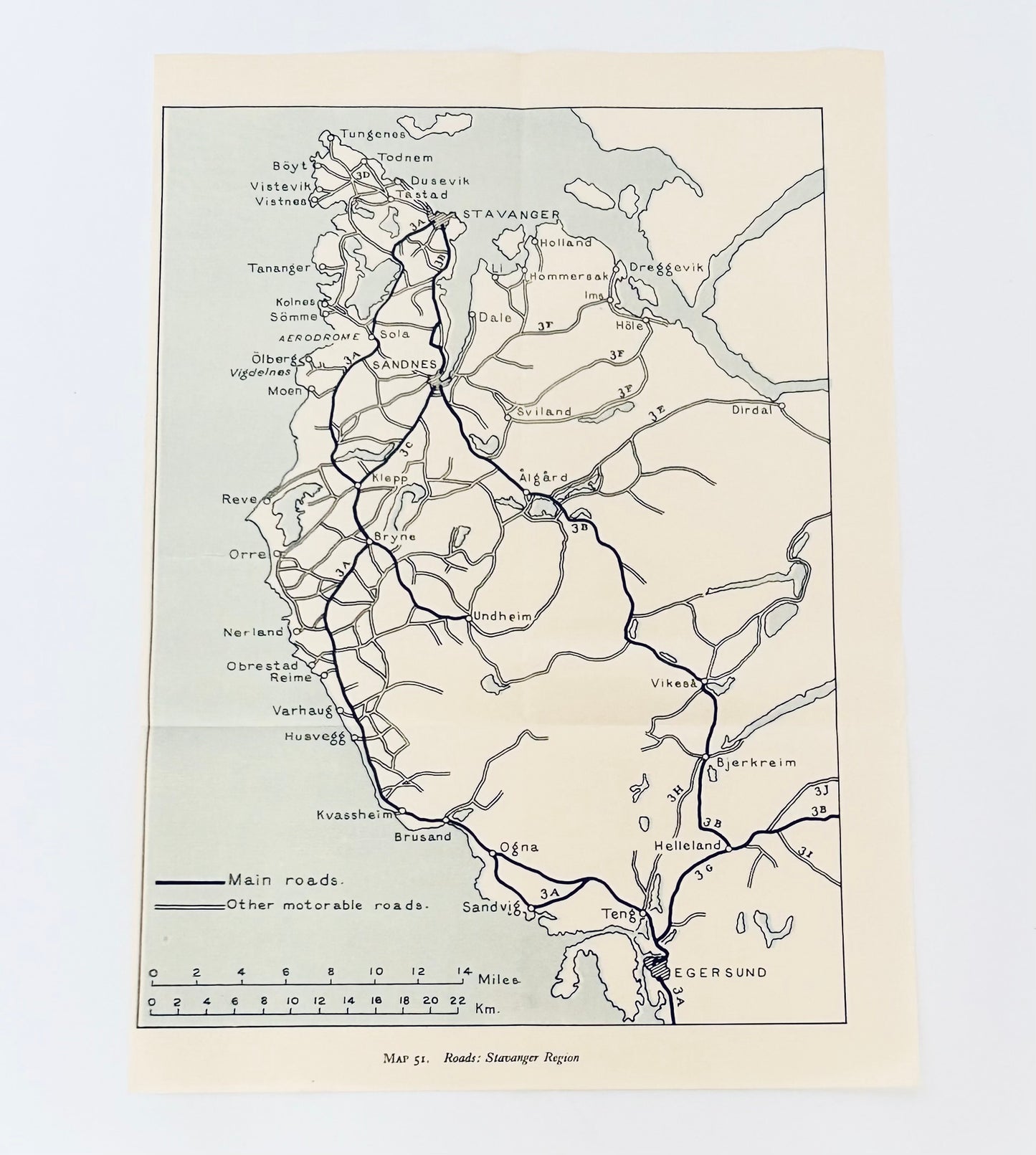 Vintage Map -  Stavanger