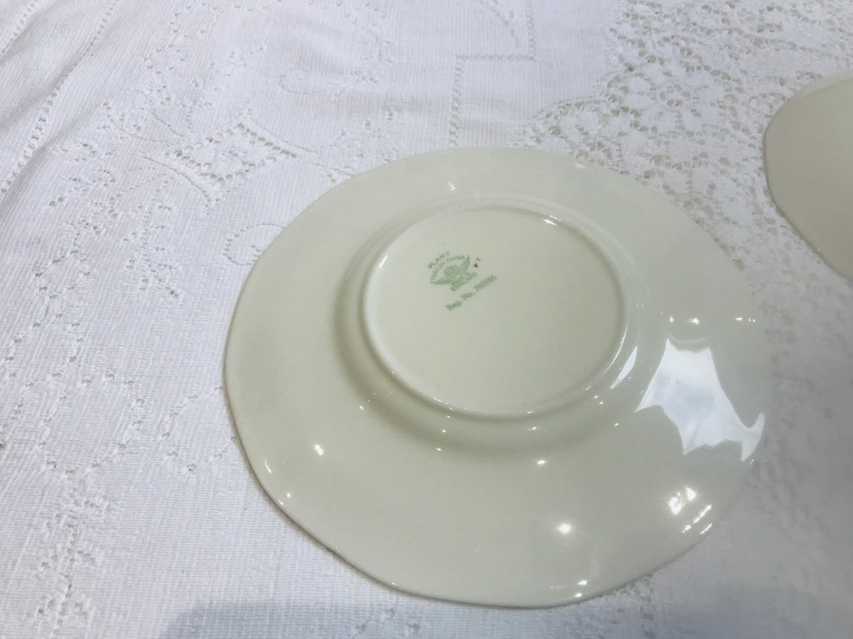 Vintage Tuscan Bone China Teacup Trio Green  & Gold /1940’s