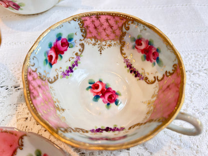 Pink antique Teacups & Saucers