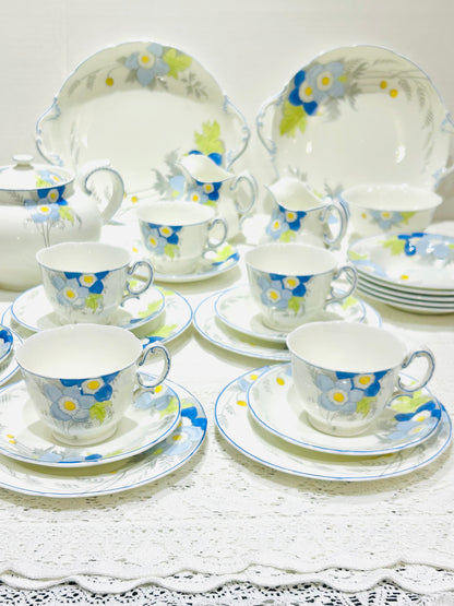 Vintage China Tea Set  - Blue Poppies by Allertons China English Vintage