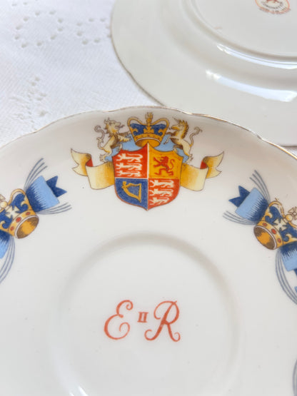 Vintage June 1953 Queen Elizabeth - Teacup & Saucer Set