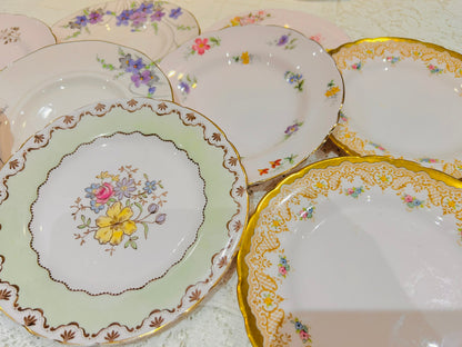 Sold Out - Set of 9 Pink Mix Tuscan Tea Plates