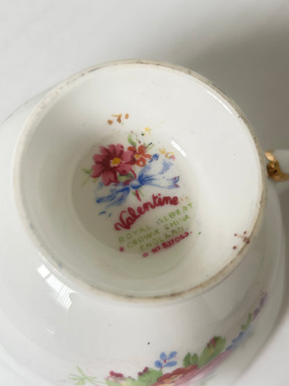 Royal Albert China “Valentine” Teacup Saucer Trio Set