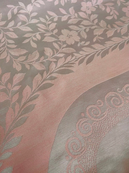 Irish Damask Tablecloth Pink Blush