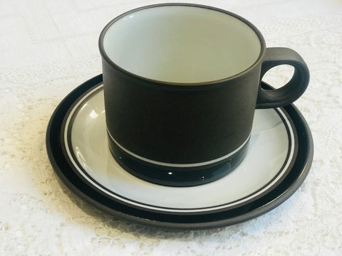 Demitasse, Espresso Cup and Saucer, Crown Staffordshire Black