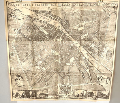 Pianta Della Citta Di Firenze Rilevata Esattamente Nell Anno 1783 Map of Florence Mask Publication 1927