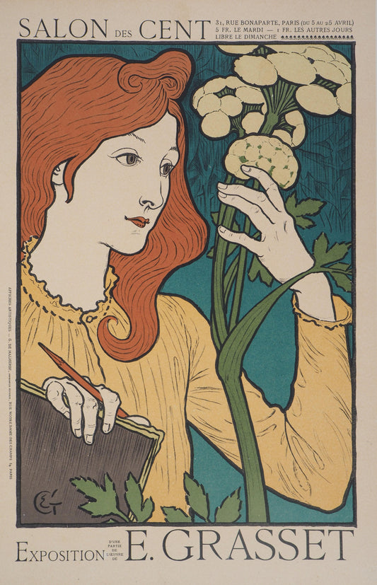Art Nouveau Elegance: Eugène Grasset’s Salon des Cent Exhibition 1894) - A4 Digital Art Print  
