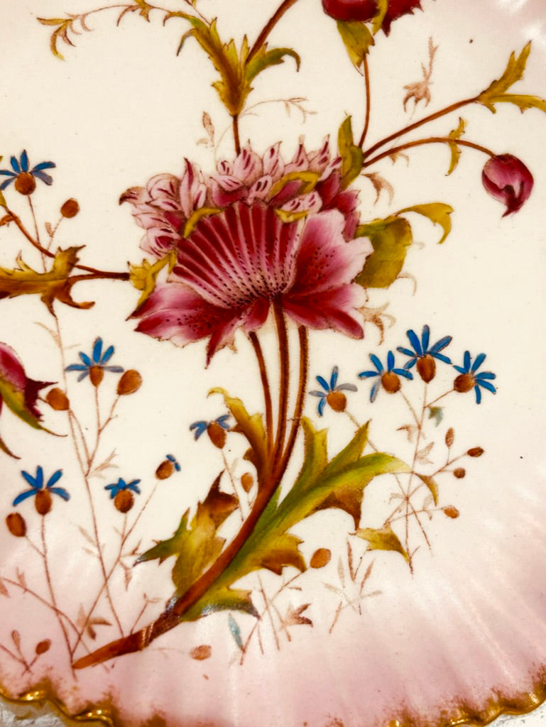 Carltonware Pink Botanical Hand Painted Plate