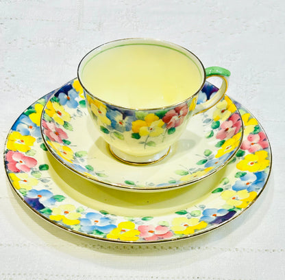 Crown Staffordshire Vintage Floral Tea Set for 6 • Fine Bone China Tea Service (c.1940’s-1950’s)