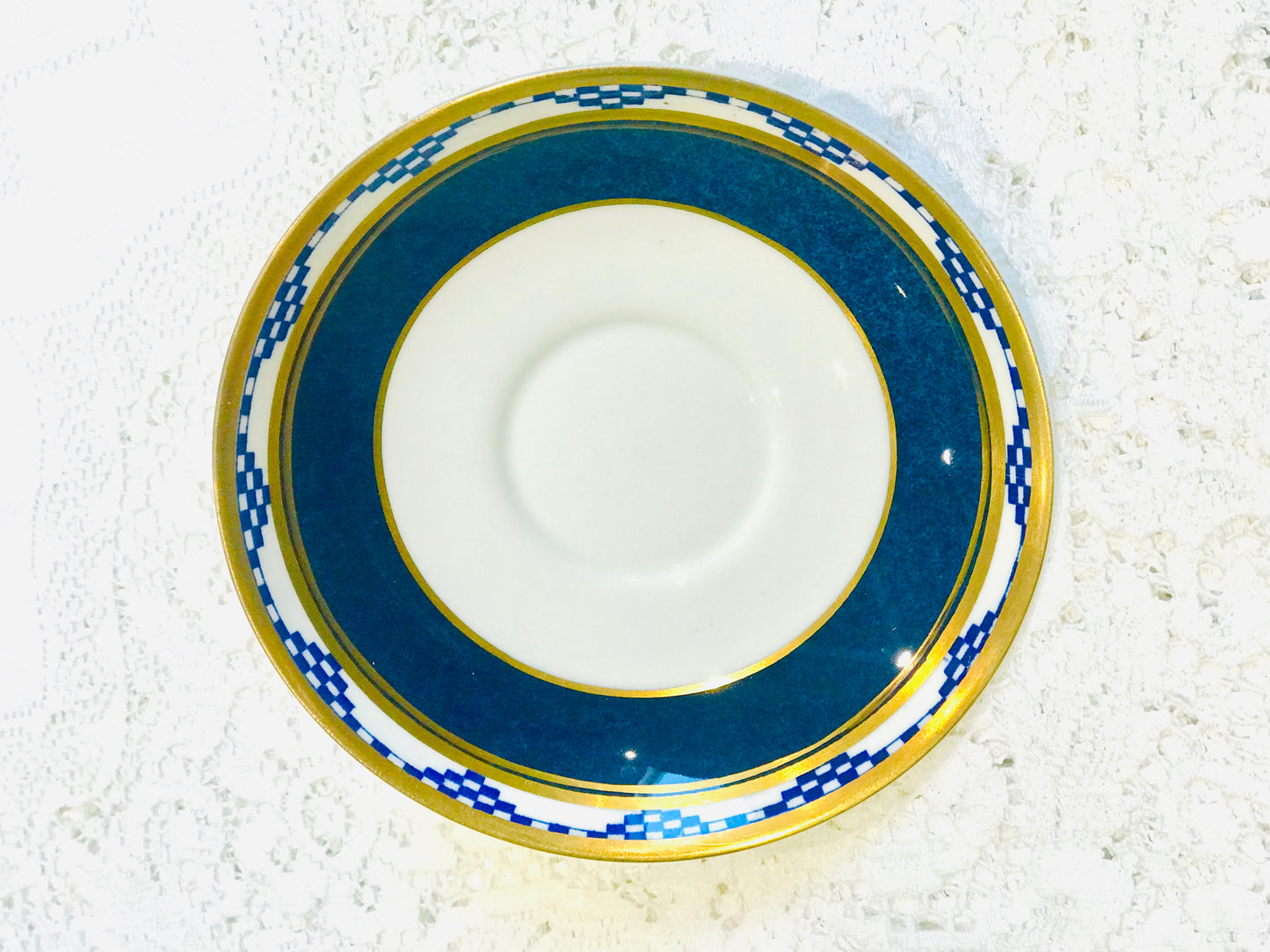 Art Deco Blue & Gold Tea Set by Anchor China