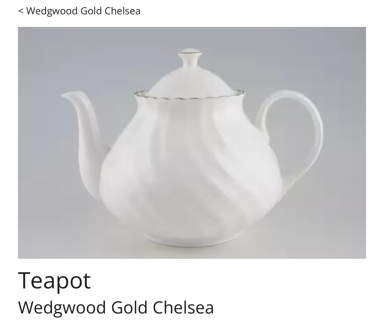 Wedgwood Gold Chelsea Teapot