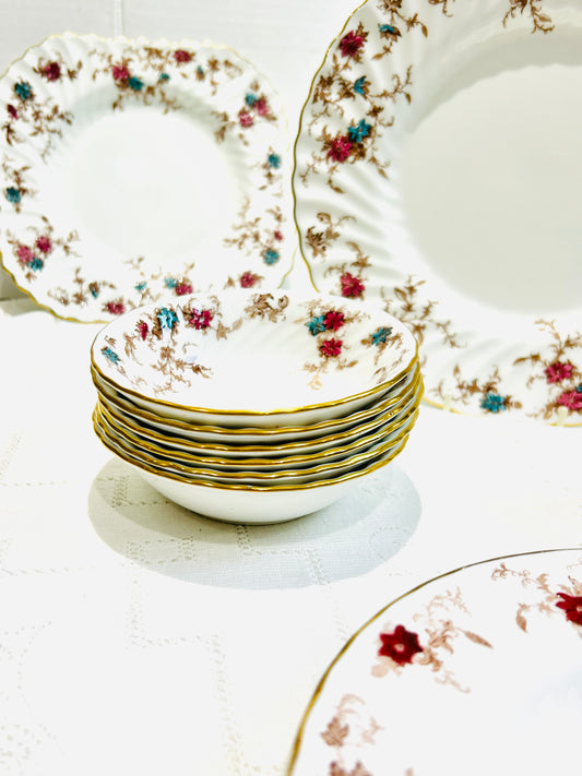 Minton China Ancestral Bowls – Vintage Set of 6 Cereal/Dessert
