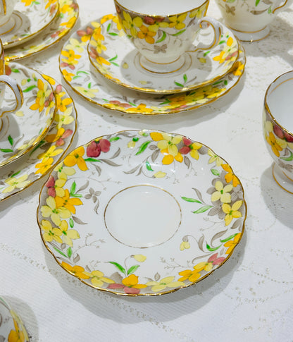 Tuscan China Yellow Floral Vintage Tea Set for 6