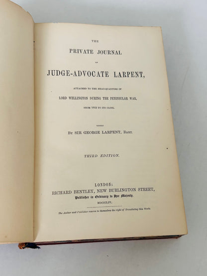 Private Journal of Judge Advocate Larpent Sir George Larpent Bart 3rd Edition