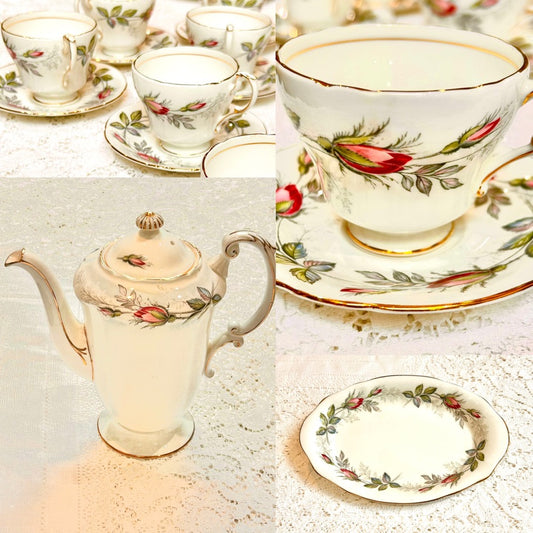Paragon Vintage China Bridal Rose Cups & Saucers