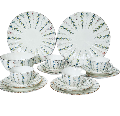 Victorian Tea Set Bluebell Teacups & Saucers