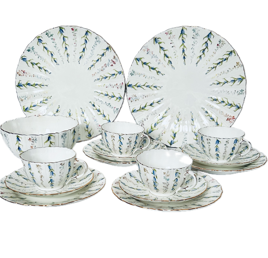 Victorian Tea Set Bluebell Teacups & Saucers