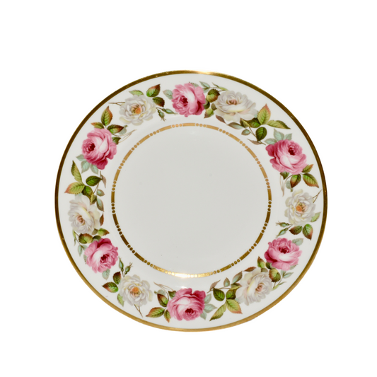 6 Royal Worcester Dinner Plates “Royal Garden” Pink Roses