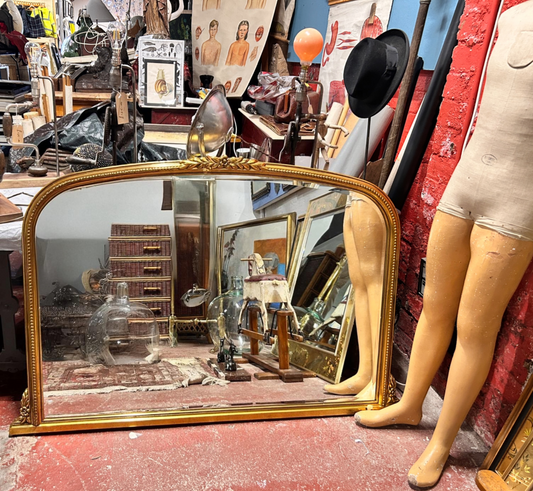 RESERVED Large Gilt Overmantle Wall Mirror