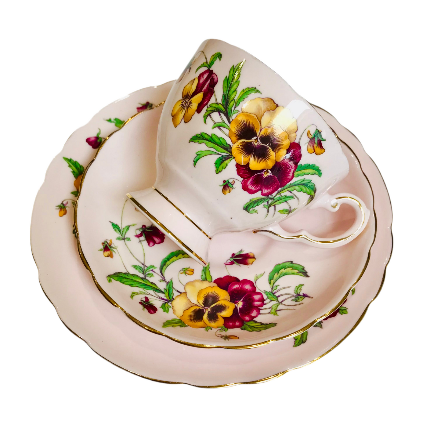 Tuscan pink teacup & saucer set  - vintage afternoon tea china