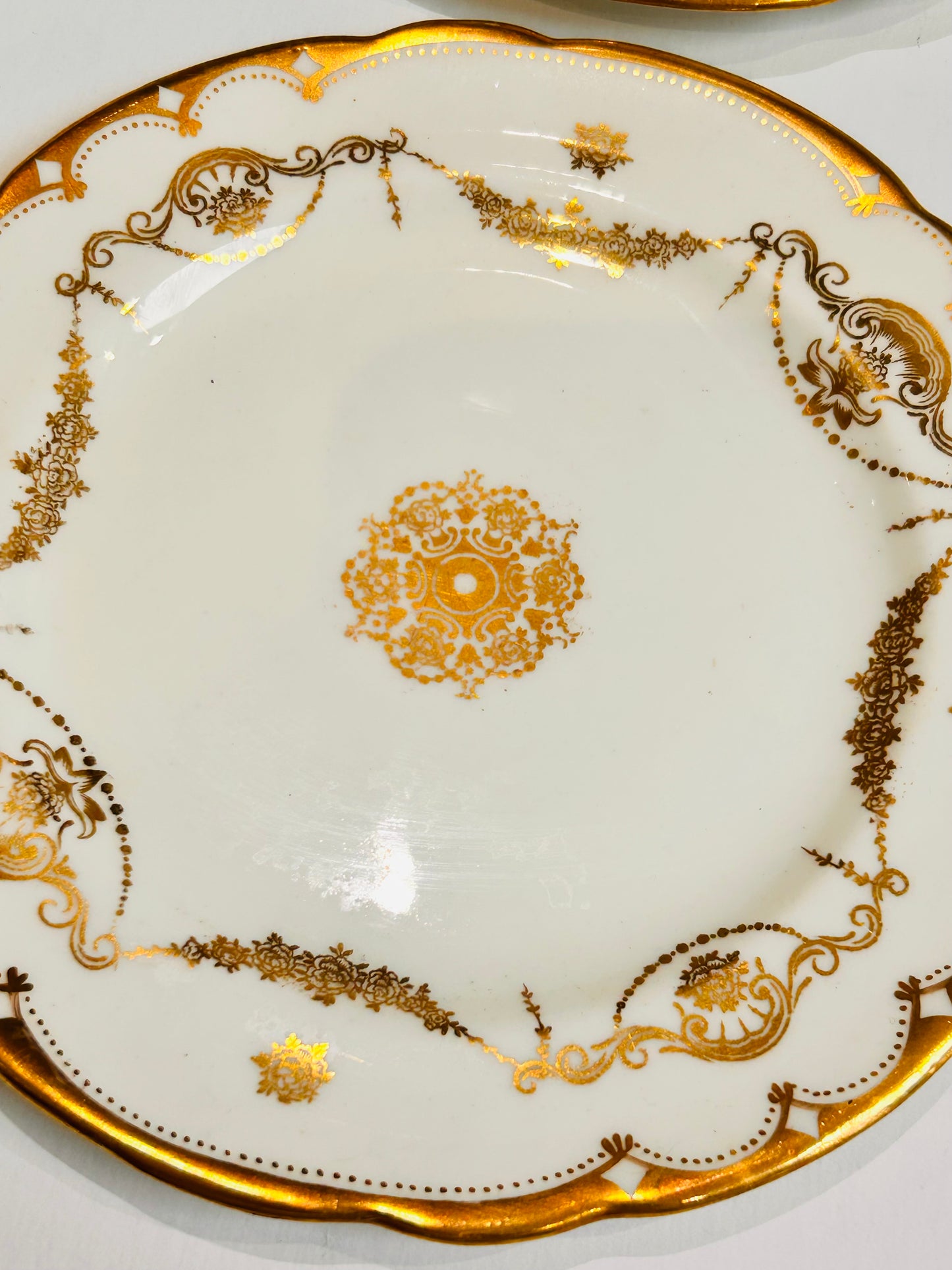 Hammersley English Bone China Vintage White & Gold Tea Set