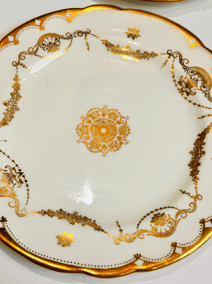 Hammersley English Bone China Vintage White & Gold Tea Set