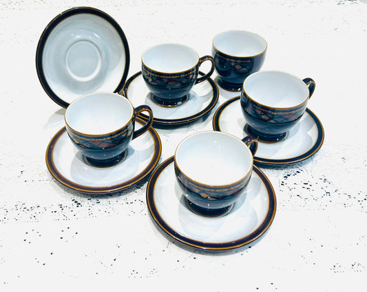 Denby Teacups & Saucers - Pattern 109D - Marrakesh