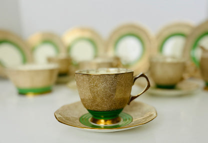 Luxury Green & Gold Tea Set by Tuscan China