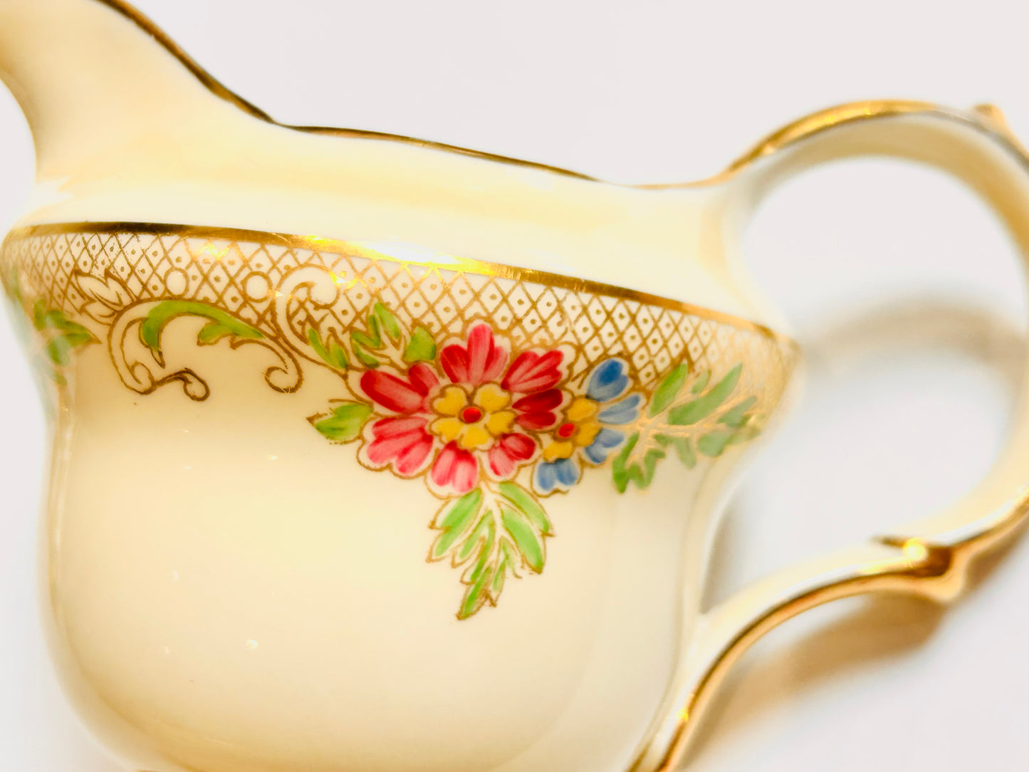 Floral Bone China – Grosvenor  Milk Jug & Sugar Bowl (Vintage England)
