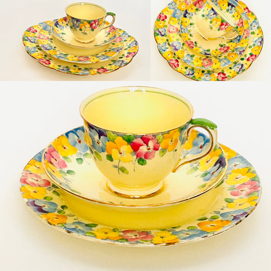 Crown Staffordshire vintage Flower Tea set