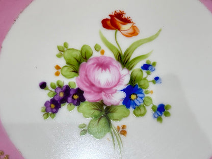 Noritake Pink & Gold Rose Hand Painted Plate