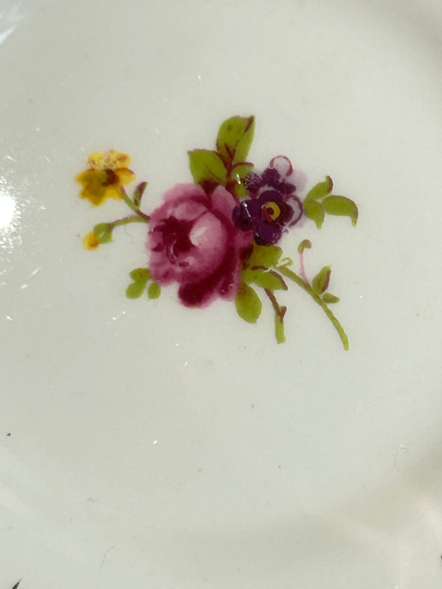 Radfords Bone China Teacup & Saucer with Green Panels, Gold Gilt, Floral Interior – Vintage