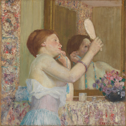 Carl Frieseke Art Print | Woman at Vanity | American Impressionist Artwork