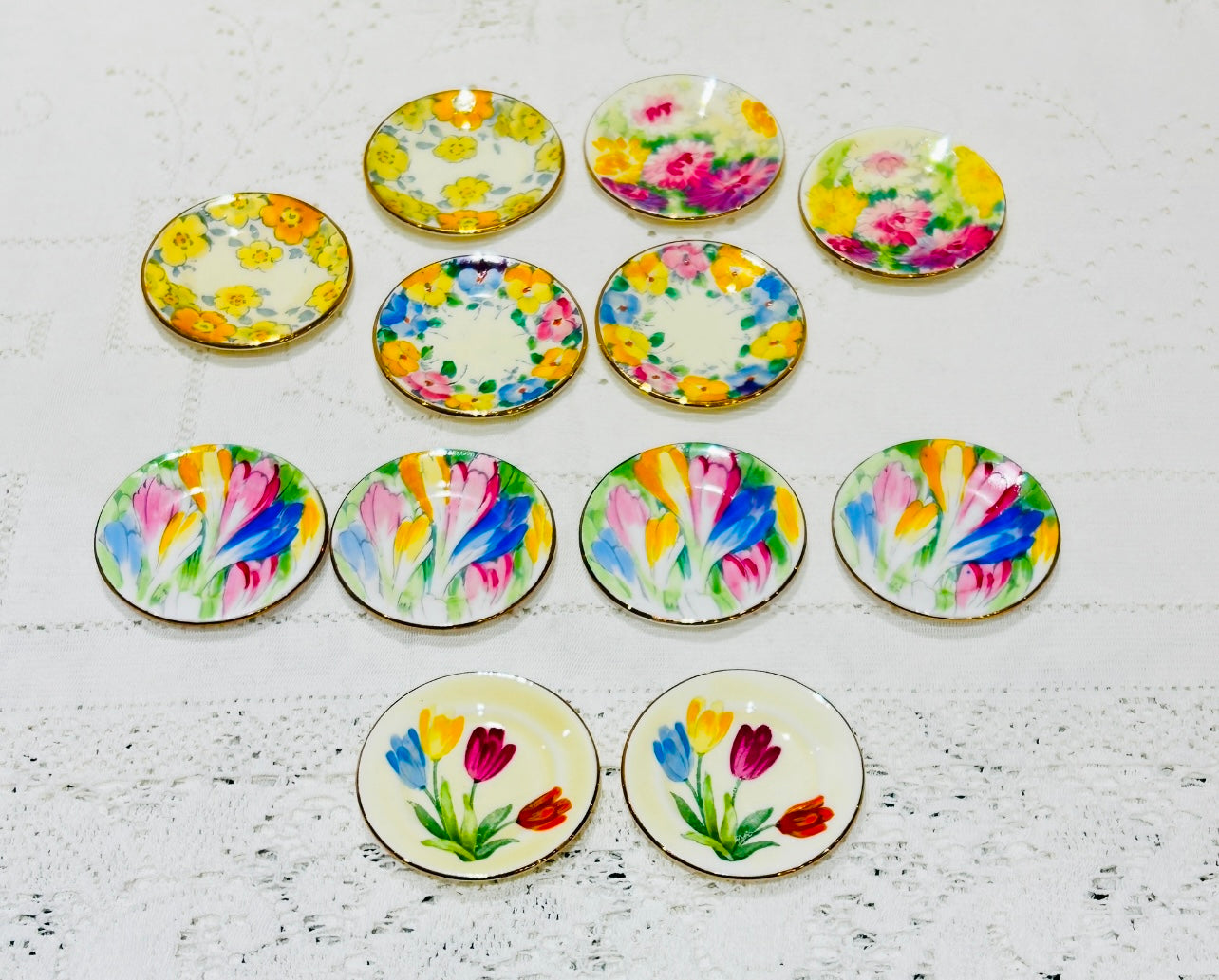 Child’s Porcelain Miniature Tea plates - Tea Party