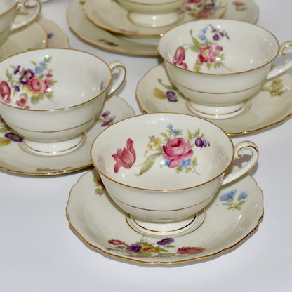 Hutschenreuther Germany Teacups & Saucers Pink Flowers