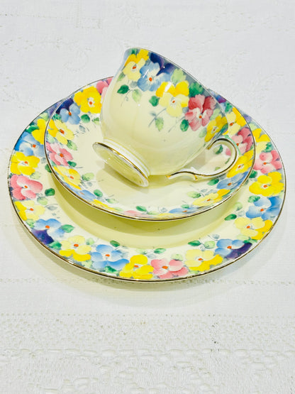 Crown Staffordshire Vintage Floral Tea Set for 6 • Fine Bone China Tea Service (c.1940’s-1950’s)