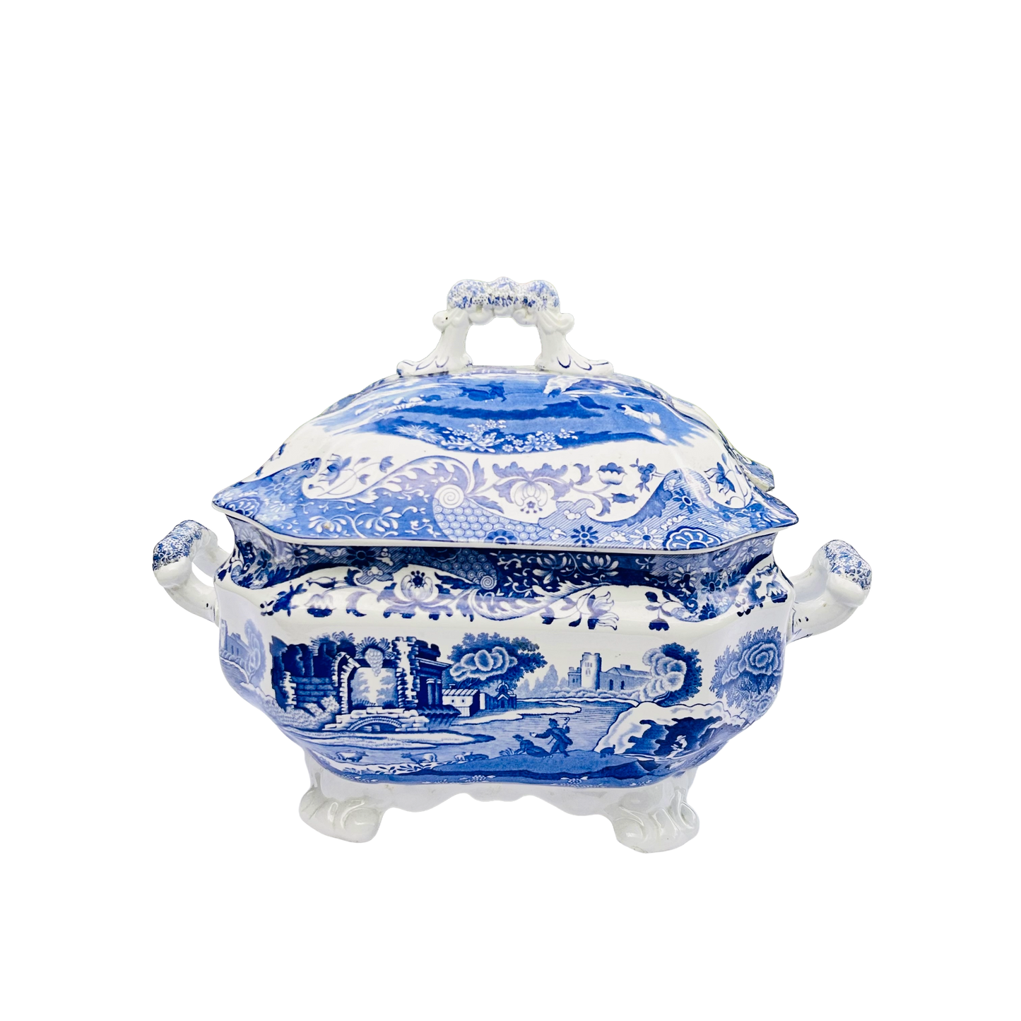 Spode Italian Blue Farmhouse Large Soup Tureen & Lid