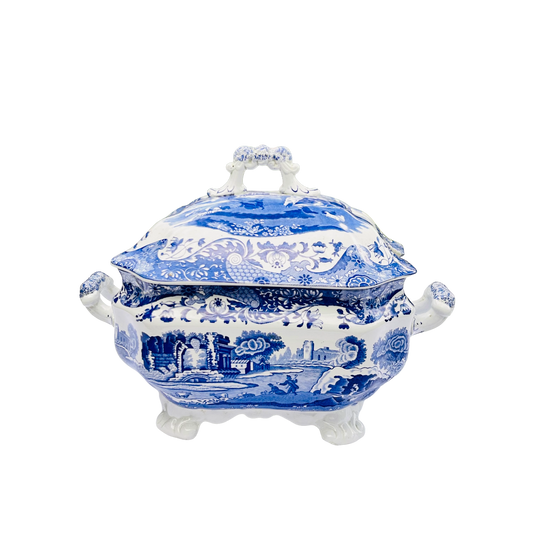 Spode Italian Blue Farmhouse Large Soup Tureen & Lid