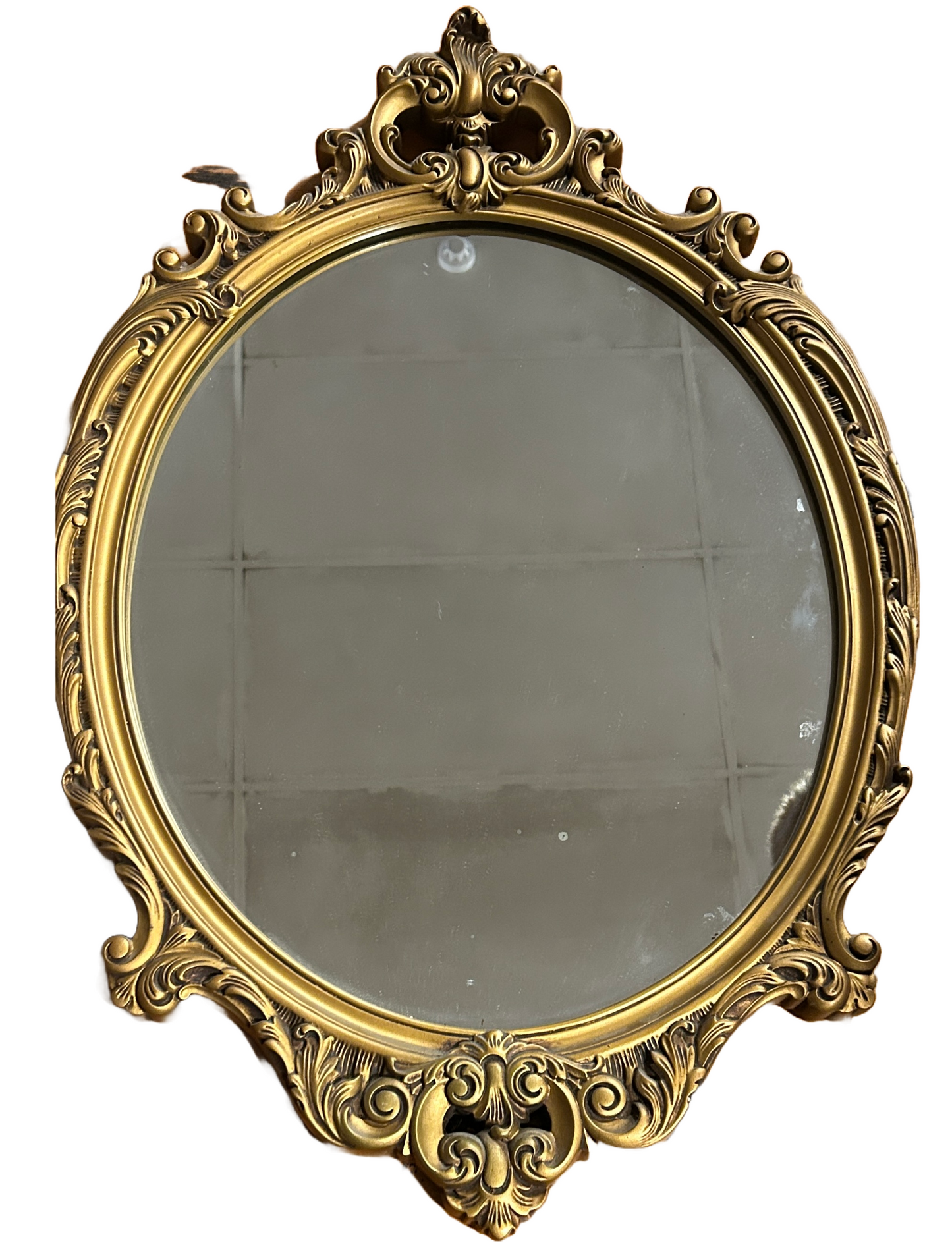 Vintage Gilt Framed Oval Wall Mirror