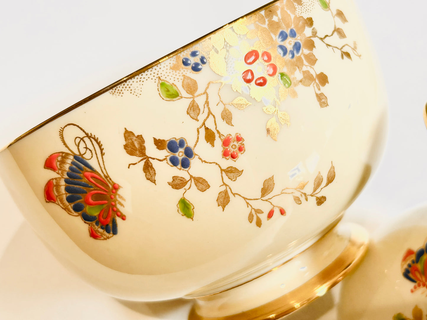 Art Deco Butterflies – Jackson & Gosling Milk Jug & Sugar Bowl – Vintage Bone China (England)