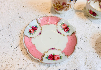 Pink antique Teacups & Saucers