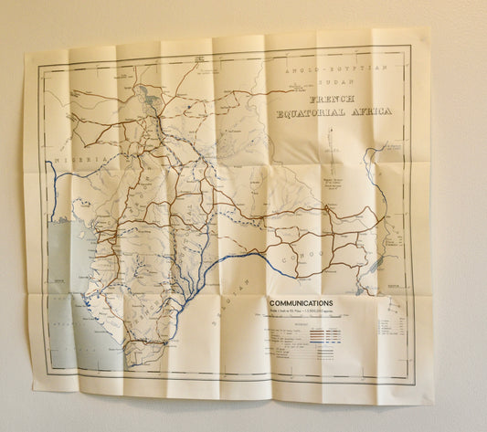 Vintage Communications Map French Equatorial Africa