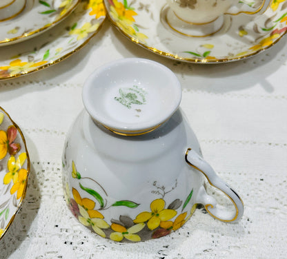 Tuscan China Yellow Floral Vintage Tea Set for 6