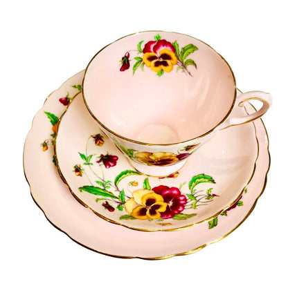 Tuscan pink teacup & saucer set  - vintage afternoon tea china