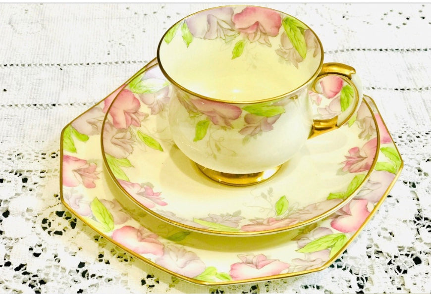 Paragon China Pink Floral Teacup & Saucer Set