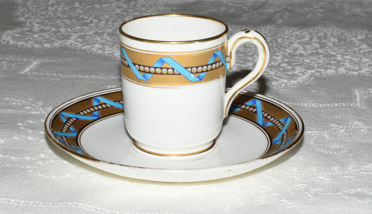 Antique Coffee Cup/Can & Saucer Set