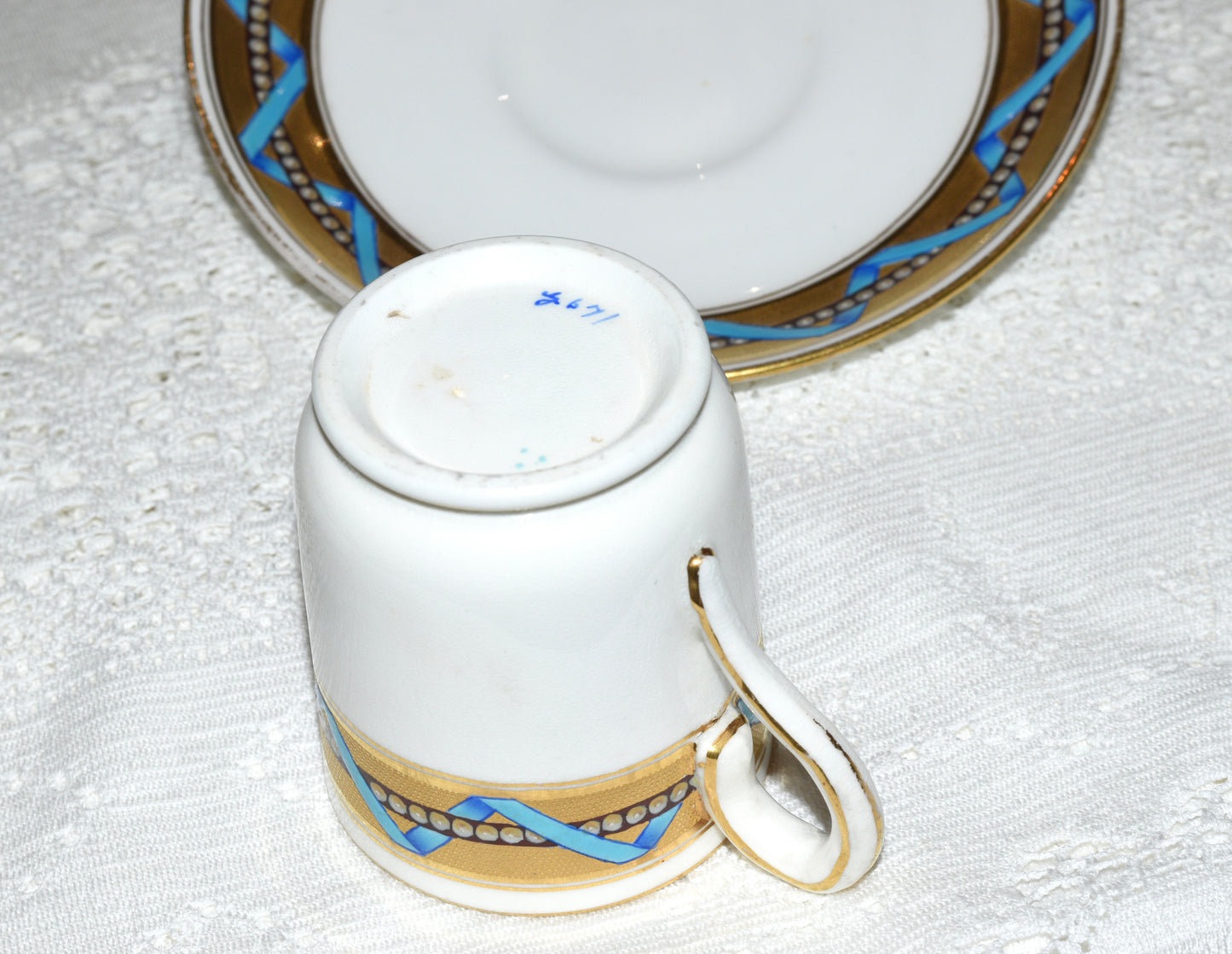 Antique Coffee Cup/Can & Saucer Set