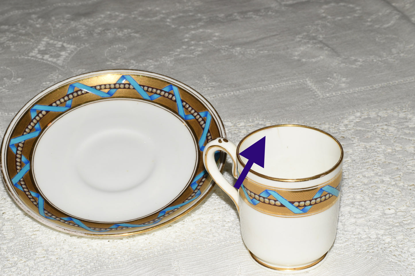 Antique Coffee Cup/Can & Saucer Set